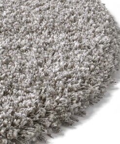 Hochflor Teppich Rund - Shaggy Prime Silber - close up, thumbnail