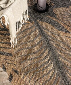 Outdoor Teppich Jute Optik - Borealis Schwarz/Beige - close up, thumbnail