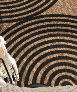 Outdoor Teppich Jute Optik - Serenity Beige/Schwarz - close up, thumbnail