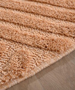 Teppich Rund Skandinavisch - Aven Lachsfarben - close up, thumbnail