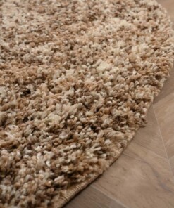 Hochflor Teppich Rund - Blend Beige - close up, thumbnail