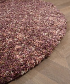 Hochflor Teppich Rund - Blend Rosa - close up, thumbnail