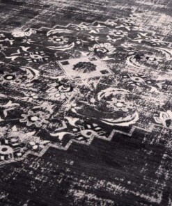 Waschbarer Teppich - Leona Schwarz - close up, thumbnail Waschbarer Teppich - Leona Schwarz - close up, thumbnail