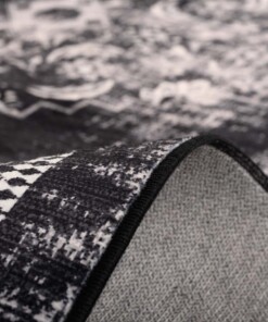 Waschbarer Teppich - Leona Schwarz - close up, thumbnail Waschbarer Teppich - Leona Schwarz - close up, thumbnail