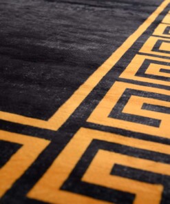 Waschbarer Läufer - Alessia Schwarz/Gold - close up, thumbnail