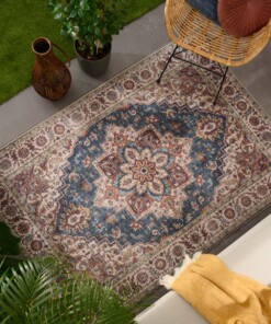 Outdoor Teppich Vintage - Valenca Brio Beige/Blau