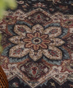 Outdoor Teppich Vintage - Valenca Brio Rot/Dunkelblau