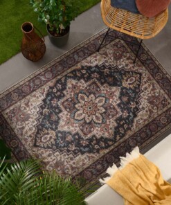 Outdoor Teppich Vintage - Valenca Brio Rot/Dunkelblau