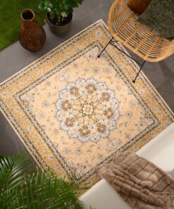 Outdoor Teppich Quadratisch Vintage - Valenca Nova Gelb