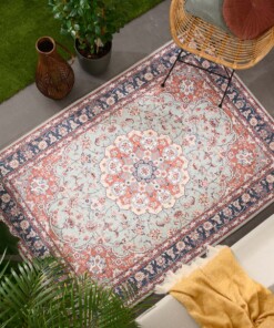 Outdoor Teppich Vintage - Valenca Nova Grün/Rot