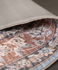 Outdoor Teppich Oval Vintage - Valenca Nova Hellblau/Beige