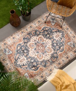 Outdoor Teppich Vintage - Valenca Fino Gold/Blau