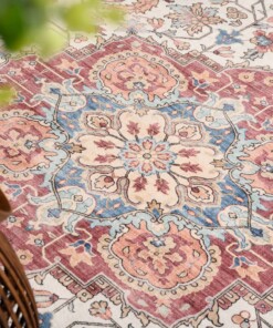 Outdoor Teppich Vintage - Valenca Fino Creme/Rot