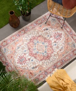 Outdoor Teppich Vintage - Valenca Fino Creme/Rot