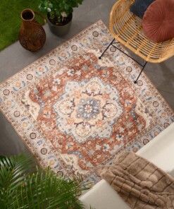 Outdoor Teppich Quadratisch Vintage - Valenca Fino Terrakotta