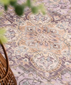 Outdoor Teppich Quadratisch Vintage - Valenca Fino Lila/Rosa