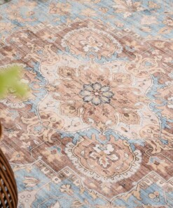 Outdoor Teppich Quadratisch Vintage - Valenca Fino Blau Outdoor Teppich Quadratisch Vintage - Valenca Fino Blau