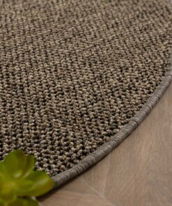 Teppich Rund Kurzflor - Loom Grau - close up, thumbnail