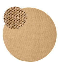 Teppich Rund Kurzflor - Loom Beige - overzicht, thumbnail