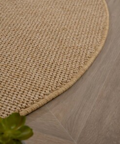 Teppich Rund Kurzflor - Loom Beige - close up, thumbnail