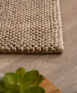 Läufer Kurzflor - Loom Braun - close up, thumbnail