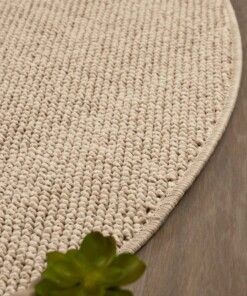 Teppich Rund Kurzflor - Loom Creme - close up, thumbnail Teppich Rund Kurzflor - Loom Creme - close up, thumbnail