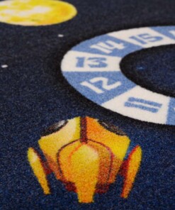 Kinderteppiche - Joy Weltraum Dunkelblau - close up, thumbnail