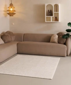 Kurzflor Teppich Quadratisch Fine - Champagner