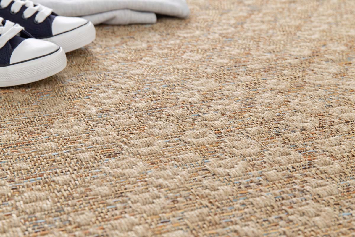 Outdoor Teppich Kariert - Corde Trellis Natur/Sonnenuntergang Outdoor Teppich Kariert - Corde Trellis Natur/Sonnenuntergang