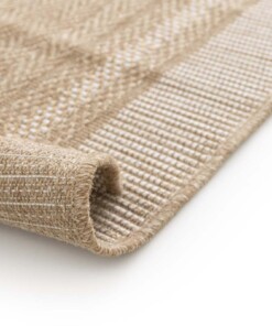 Outdoor Teppich Kariert - Corde Cadre Natur/Weiß