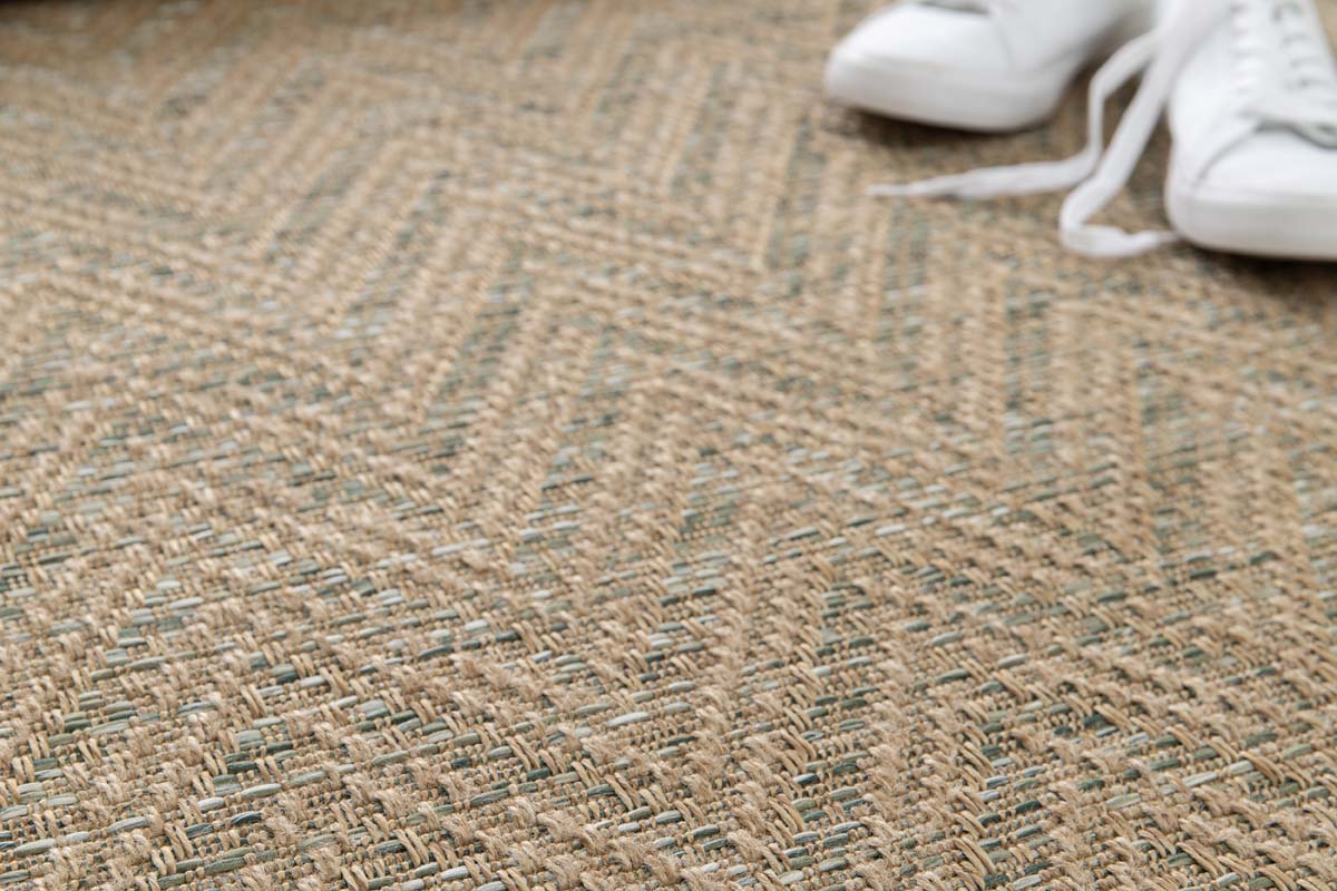 Outdoor Teppich Zick-Zack - Corde Chevron natur/grün Outdoor Teppich Zick-Zack - Corde Chevron natur/grün