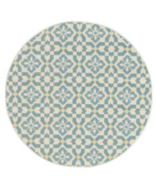 Outdoor Teppich Rund - Bubbly Tulip türkis - overzicht, thumbnail