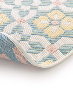 Outdoor Teppich Rund - Bubbly Tulip türkis/gelb Outdoor Teppich Rund - Bubbly Tulip türkis/gelb