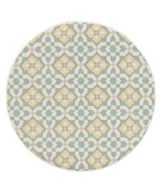 Outdoor Teppich Rund - Bubbly Tulip türkis/gelb - overzicht, thumbnail