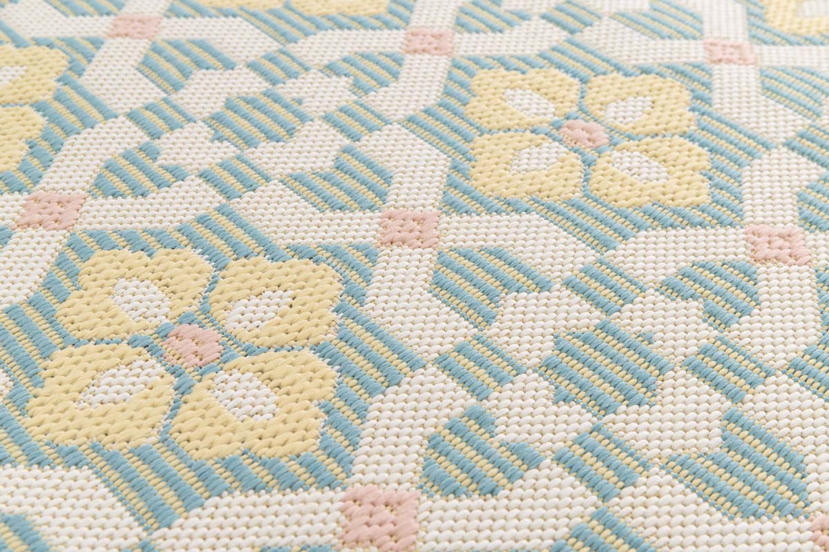 Outdoor Teppich - Bubbly Tulip türkis/gelb Outdoor Teppich - Bubbly Tulip türkis/gelb