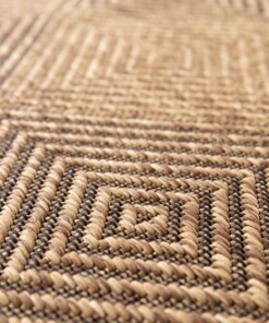Outdoor Teppich Kariert - Twill Parquet Braun/Schwarz