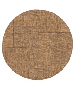 Outdoor Teppich Rund Blöcke - Twill Patch Braun - overzicht