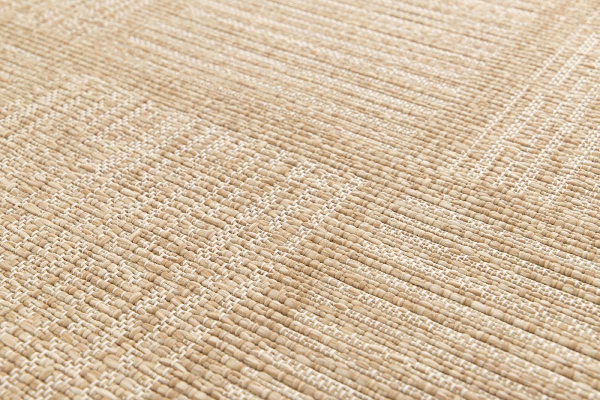 Outdoor Teppich Blöcke - Twill Tile Beige/Weiß Outdoor Teppich Blöcke - Twill Tile Beige/Weiß