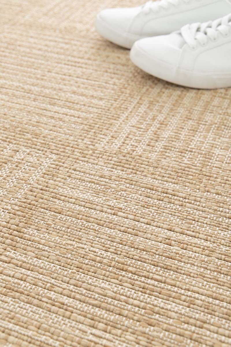 Outdoor Teppich Blöcke - Twill Tile Beige/Weiß Outdoor Teppich Blöcke - Twill Tile Beige/Weiß