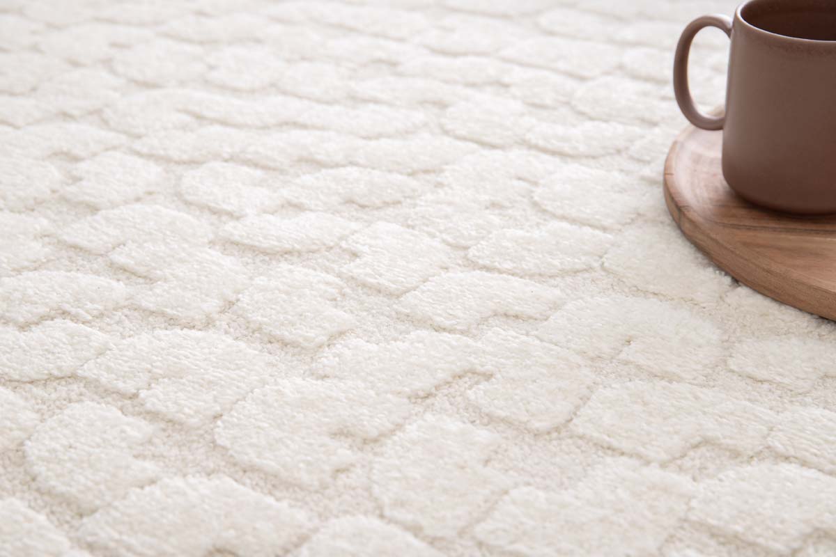 Designer Teppich - Relief Tesselle Creme Designer Teppich - Relief Tesselle Creme