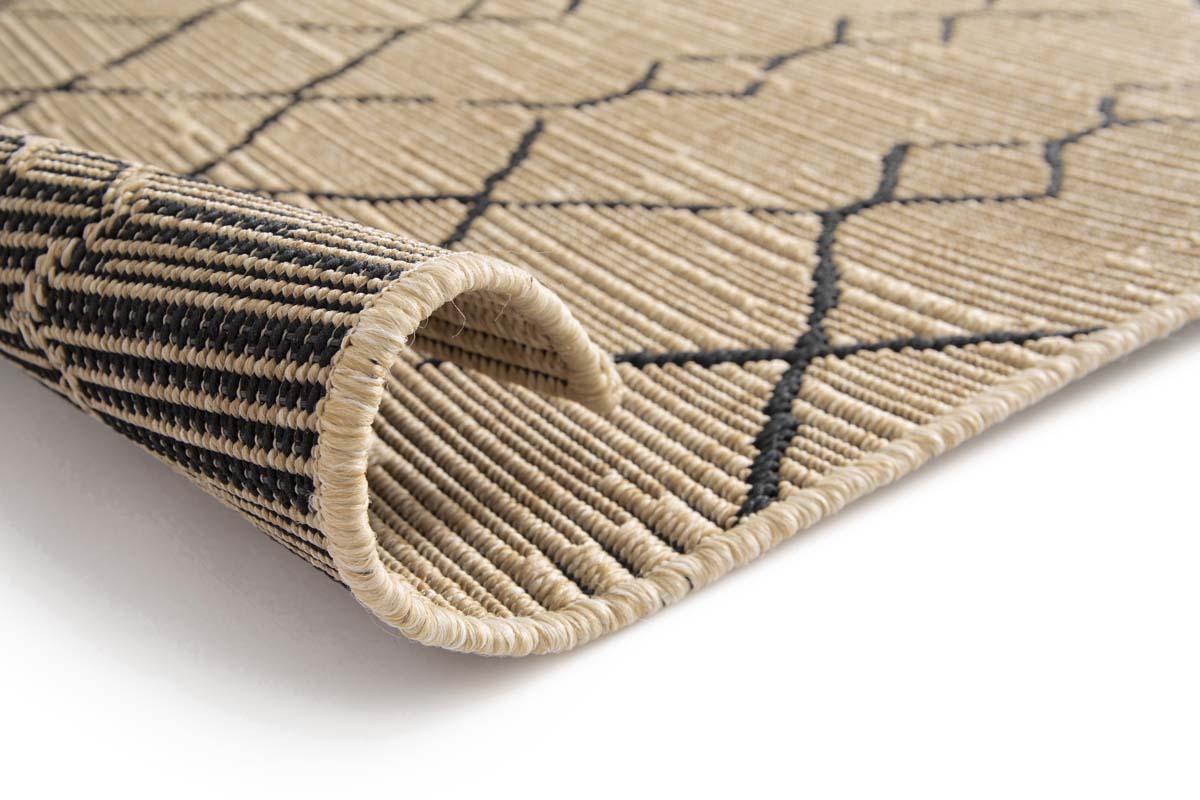 Outdoor Teppich Boho - Bask Taza Beige/Schwarz Outdoor Teppich Boho - Bask Taza Beige/Schwarz