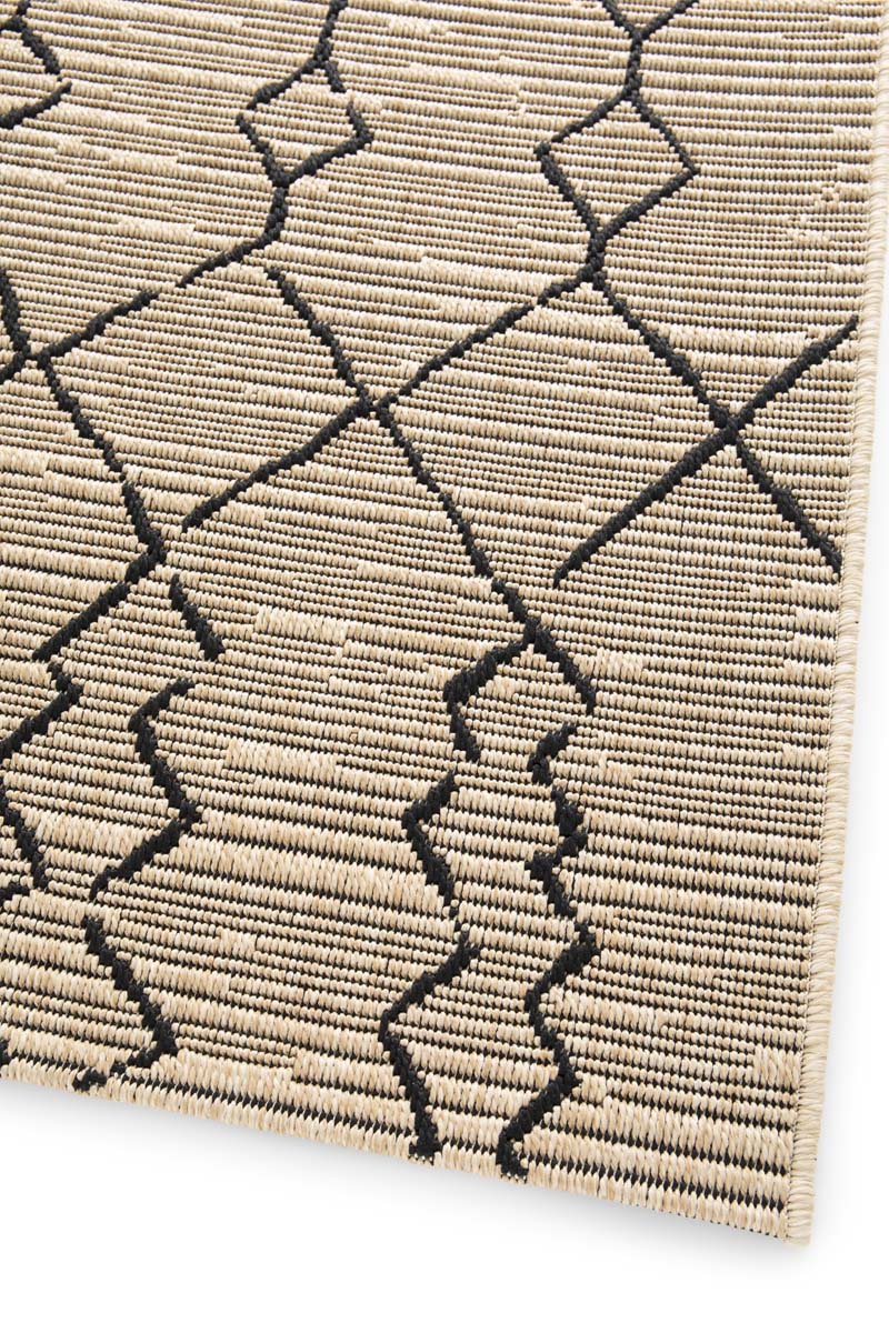 Outdoor Teppich Boho - Bask Taza Beige/Schwarz Outdoor Teppich Boho - Bask Taza Beige/Schwarz