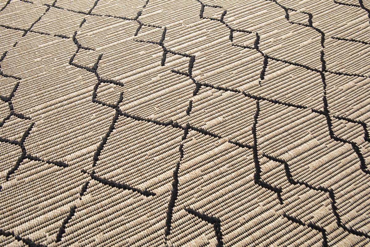 Outdoor Teppich Boho - Bask Taza Beige/Schwarz Outdoor Teppich Boho - Bask Taza Beige/Schwarz