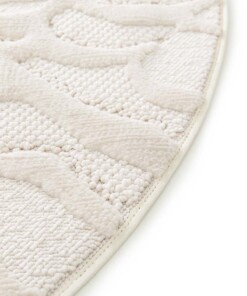 Teppich Blumen Rund - Elevé Pétale Elfenbein Teppich Blumen Rund - Elevé Pétale Elfenbein