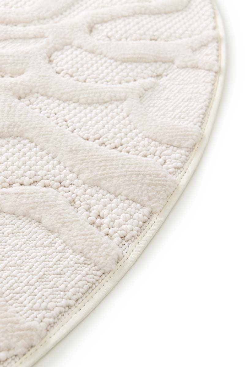 Teppich Blumen Rund - Elevé Pétale Elfenbein Teppich Blumen Rund - Elevé Pétale Elfenbein