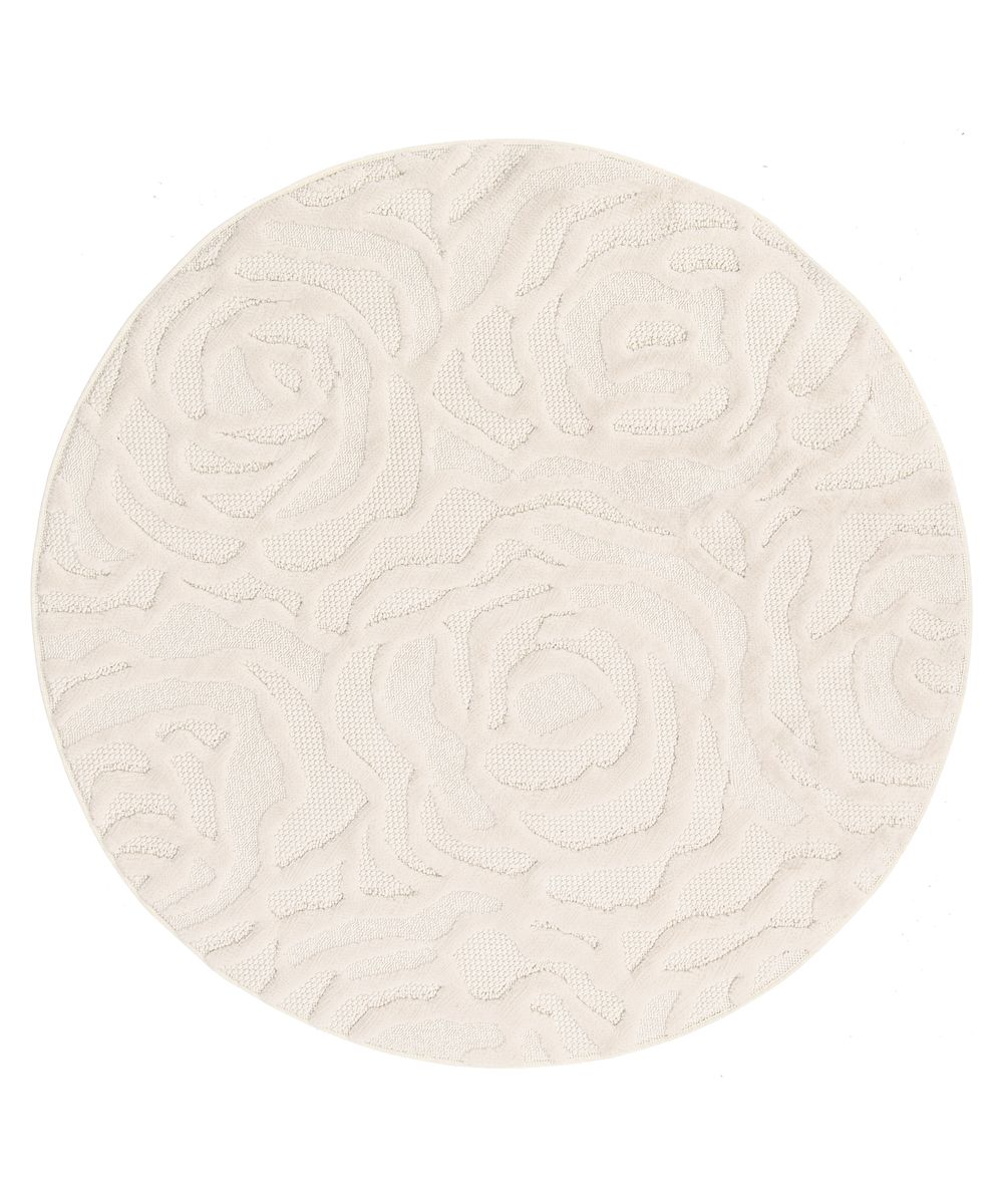 Teppich Blumen Rund - Elevé Pétale Elfenbein - overzicht Teppich Blumen Rund - Elevé Pétale Elfenbein - overzicht