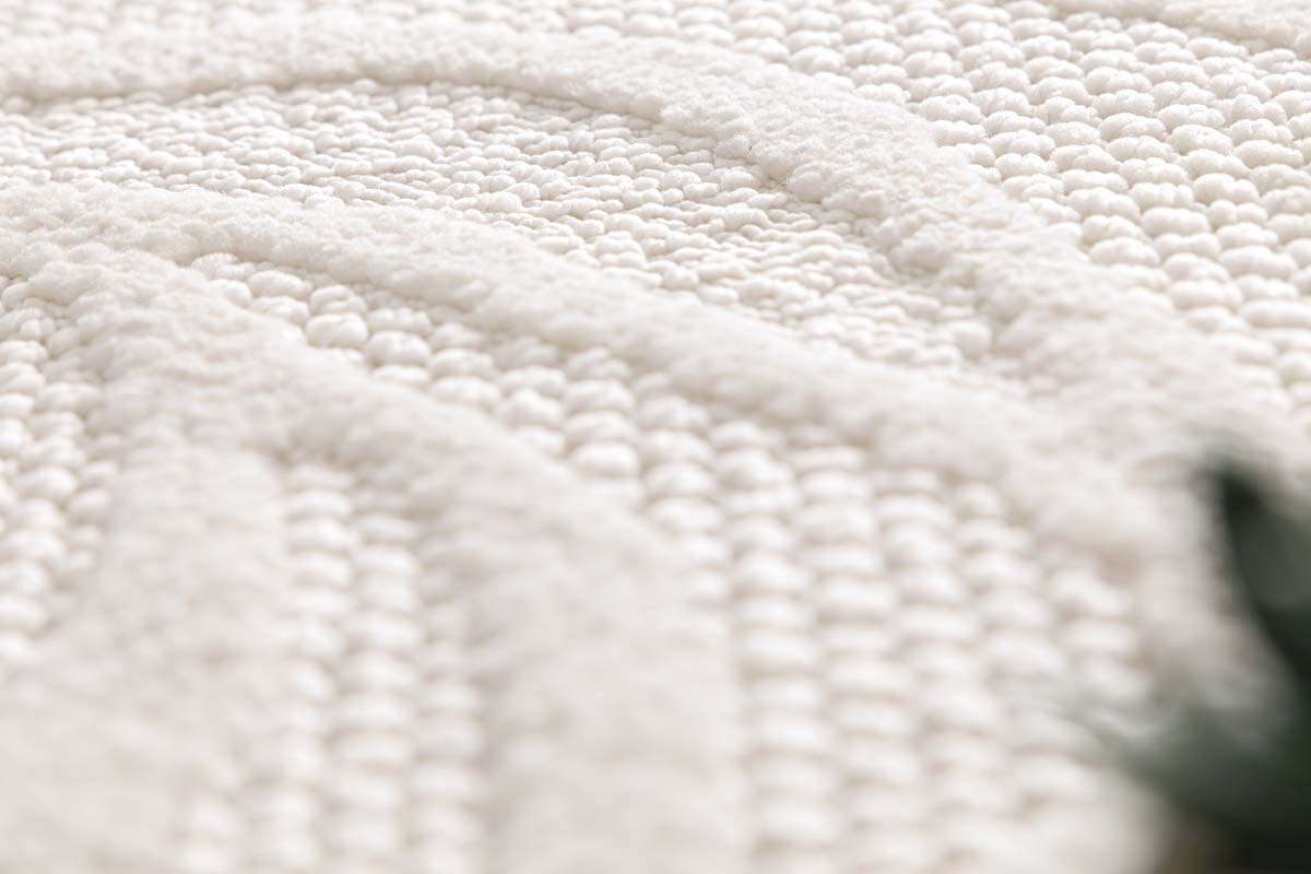 Teppich Blumen Rund - Elevé Pétale Elfenbein Teppich Blumen Rund - Elevé Pétale Elfenbein