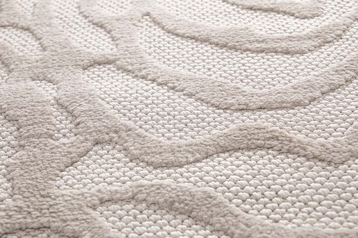 Teppich Blumen Rund - Elevé Pétale Taupe Teppich Blumen Rund - Elevé Pétale Taupe