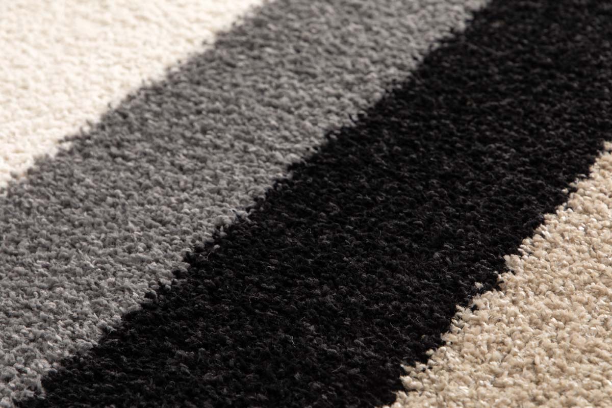 Hochflor Teppich - Mirage Empilé Grau/Schwarz Hochflor Teppich - Mirage Empilé Grau/Schwarz