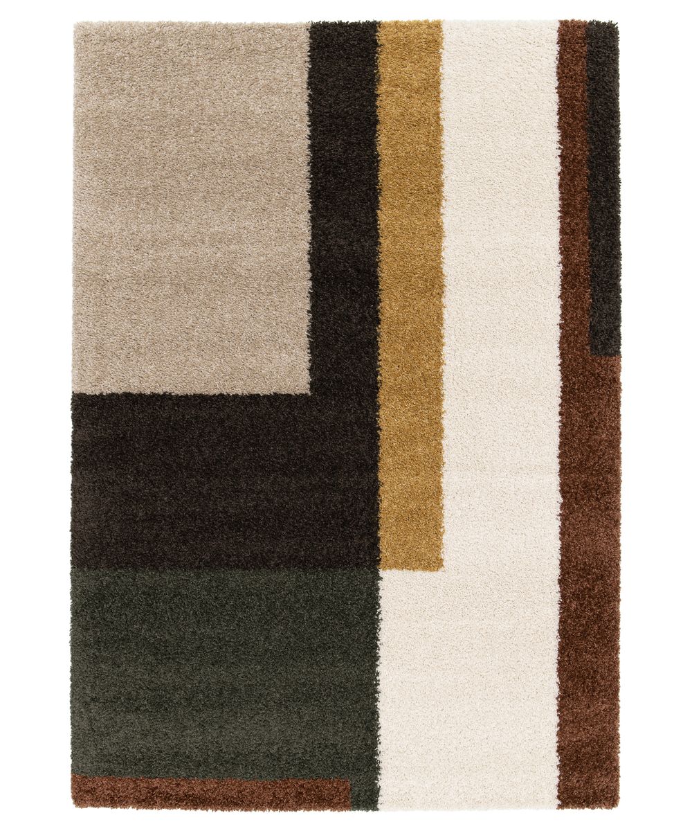 Hochflor Teppich - Mirage Empilé Olivgrün/Gelb - overzicht Hochflor Teppich - Mirage Empilé Olivgrün/Gelb - overzicht